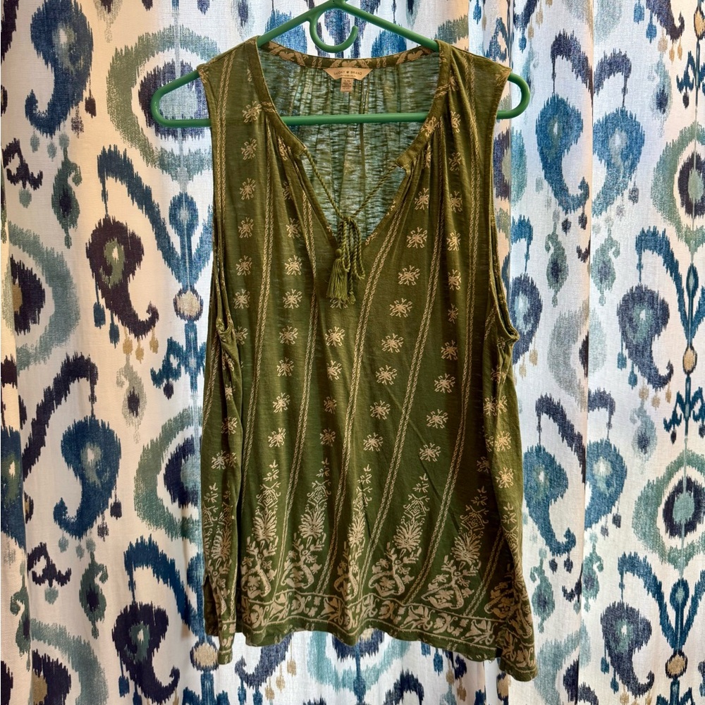 Lucky Brand Olive Green Sleeveless Tunic